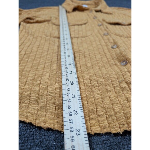 BKE Buckle Ribbed Button Down Shirt Women’s XS Long Sleeve Raw Edge - Picture 5 of 7